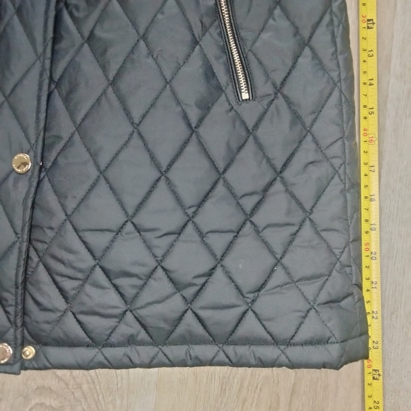 Michael Kors Long Black Diamond Quilted Puffer Coat - Picture 8 of 11
